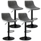 Modern Rotatable Backrest Counter Stool Steel Study Bar Stool with Leather Cushion Grey 4 Piece Set Clearhalo 'Bar Furniture' 'Bar Stools' 'bar_stools' 'furn' 'furn_bar_stools' 'furniture_bar_stools' 'Kitchen & Dining Furniture' 'kitchen&dining_furn' 'kitchen' 'kitchen_furn' Furniture' 4664490