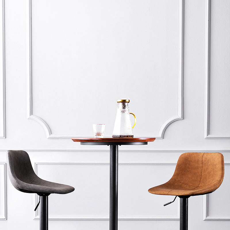 Modern Rotatable Backrest Counter Stool Steel Study Bar Stool with Leather Cushion Clearhalo 'Bar Furniture' 'Bar Stools' 'bar_stools' 'furn' 'furn_bar_stools' 'furniture_bar_stools' 'Kitchen & Dining Furniture' 'kitchen&dining_furn' 'kitchen' 'kitchen_furn' Furniture' 4664493