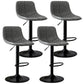 Modern Rotatable Backrest Counter Stool Steel Study Bar Stool with Leather Cushion Light Gray 4 Piece Set Clearhalo 'Bar Furniture' 'Bar Stools' 'bar_stools' 'furn' 'furn_bar_stools' 'furniture_bar_stools' 'Kitchen & Dining Furniture' 'kitchen&dining_furn' 'kitchen' 'kitchen_furn' Furniture' 4664496