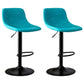 Modern Rotatable Backrest Counter Stool Steel Study Bar Stool with Leather Cushion Blue 2 Piece Set Clearhalo 'Bar Furniture' 'Bar Stools' 'bar_stools' 'furn' 'furn_bar_stools' 'furniture_bar_stools' 'Kitchen & Dining Furniture' 'kitchen&dining_furn' 'kitchen' 'kitchen_furn' Furniture' 4664500