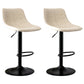 Modern Rotatable Backrest Counter Stool Steel Study Bar Stool with Leather Cushion Off-White 2 Piece Set Clearhalo 'Bar Furniture' 'Bar Stools' 'bar_stools' 'furn' 'furn_bar_stools' 'furniture_bar_stools' 'Kitchen & Dining Furniture' 'kitchen&dining_furn' 'kitchen' 'kitchen_furn' Furniture' 4664512