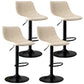 Modern Rotatable Backrest Counter Stool Steel Study Bar Stool with Leather Cushion Off-White 4 Piece Set Clearhalo 'Bar Furniture' 'Bar Stools' 'bar_stools' 'furn' 'furn_bar_stools' 'furniture_bar_stools' 'Kitchen & Dining Furniture' 'kitchen&dining_furn' 'kitchen' 'kitchen_furn' Furniture' 4664513
