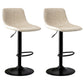Modern Rotatable Backrest Counter Stool Steel Study Bar Stool with Leather Cushion White 2 Piece Set Clearhalo 'Bar Furniture' 'Bar Stools' 'bar_stools' 'furn' 'furn_bar_stools' 'furniture_bar_stools' 'Kitchen & Dining Furniture' 'kitchen&dining_furn' 'kitchen' 'kitchen_furn' Furniture' 4664515