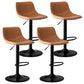 Modern Rotatable Backrest Counter Stool Steel Study Bar Stool with Leather Cushion Brown 4 Piece Set Clearhalo 'Bar Furniture' 'Bar Stools' 'bar_stools' 'furn' 'furn_bar_stools' 'furniture_bar_stools' 'Kitchen & Dining Furniture' 'kitchen&dining_furn' 'kitchen' 'kitchen_furn' Furniture' 4664519
