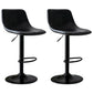 Modern Rotatable Backrest Counter Stool Steel Study Bar Stool with Leather Cushion Black 2 Piece Set Clearhalo 'Bar Furniture' 'Bar Stools' 'bar_stools' 'furn' 'furn_bar_stools' 'furniture_bar_stools' 'Kitchen & Dining Furniture' 'kitchen&dining_furn' 'kitchen' 'kitchen_furn' Furniture' 4664524