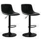 Modern Rotatable Backrest Counter Stool Steel Study Bar Stool with Leather Cushion Gloss Black 2 Piece Set Clearhalo 'Bar Furniture' 'Bar Stools' 'bar_stools' 'furn' 'furn_bar_stools' 'furniture_bar_stools' 'Kitchen & Dining Furniture' 'kitchen&dining_furn' 'kitchen' 'kitchen_furn' Furniture' 4664527