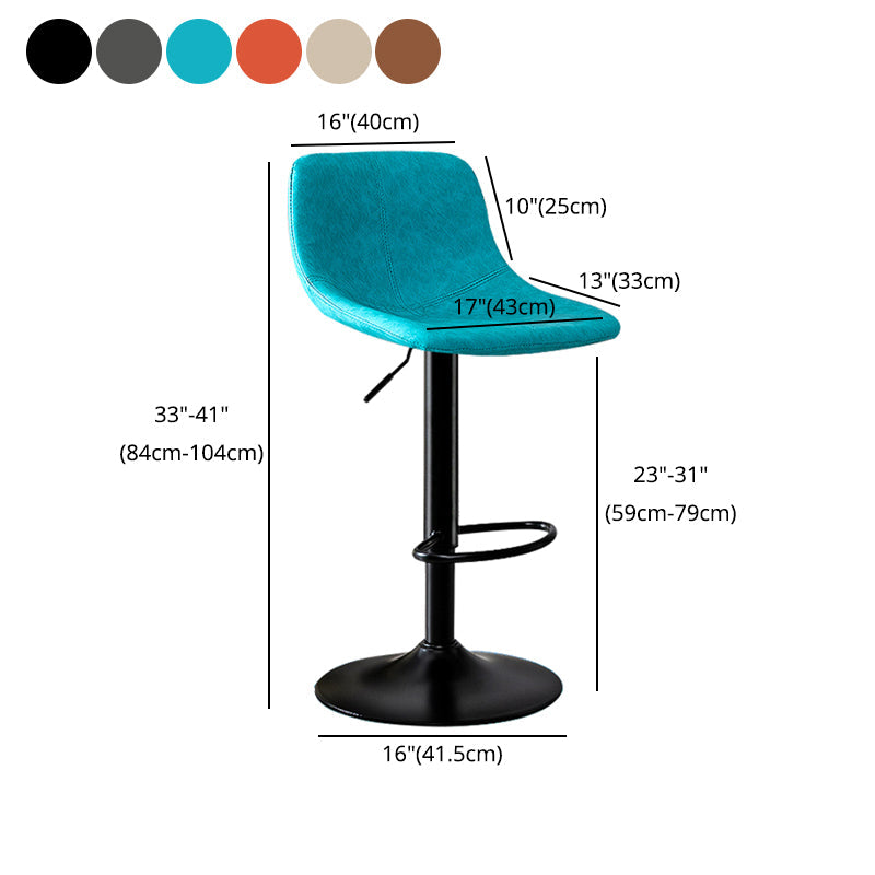 Modern Rotatable Backrest Counter Stool Steel Study Bar Stool with Leather Cushion Clearhalo 'Bar Furniture' 'Bar Stools' 'bar_stools' 'furn' 'furn_bar_stools' 'furniture_bar_stools' 'Kitchen & Dining Furniture' 'kitchen&dining_furn' 'kitchen' 'kitchen_furn' Furniture' 4664529