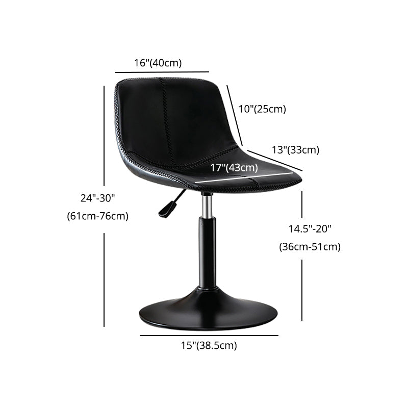 Modern Rotatable Backrest Counter Stool Steel Study Bar Stool with Leather Cushion Clearhalo 'Bar Furniture' 'Bar Stools' 'bar_stools' 'furn' 'furn_bar_stools' 'furniture_bar_stools' 'Kitchen & Dining Furniture' 'kitchen&dining_furn' 'kitchen' 'kitchen_furn' Furniture' 4664531