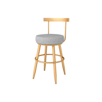 Glam Style Bar-stool with Footrest Metal Legs Low Back for Kitchen Bar 1 Piece Short Stool(18"H) Clearhalo 'Bar Furniture' 'Bar Stools' 'bar_stools' 'furn' 'furn_bar_stools' 'furniture_bar_stools' 'Kitchen & Dining Furniture' 'kitchen&dining_furn' 'kitchen' 'kitchen_furn' Furniture' 4664580