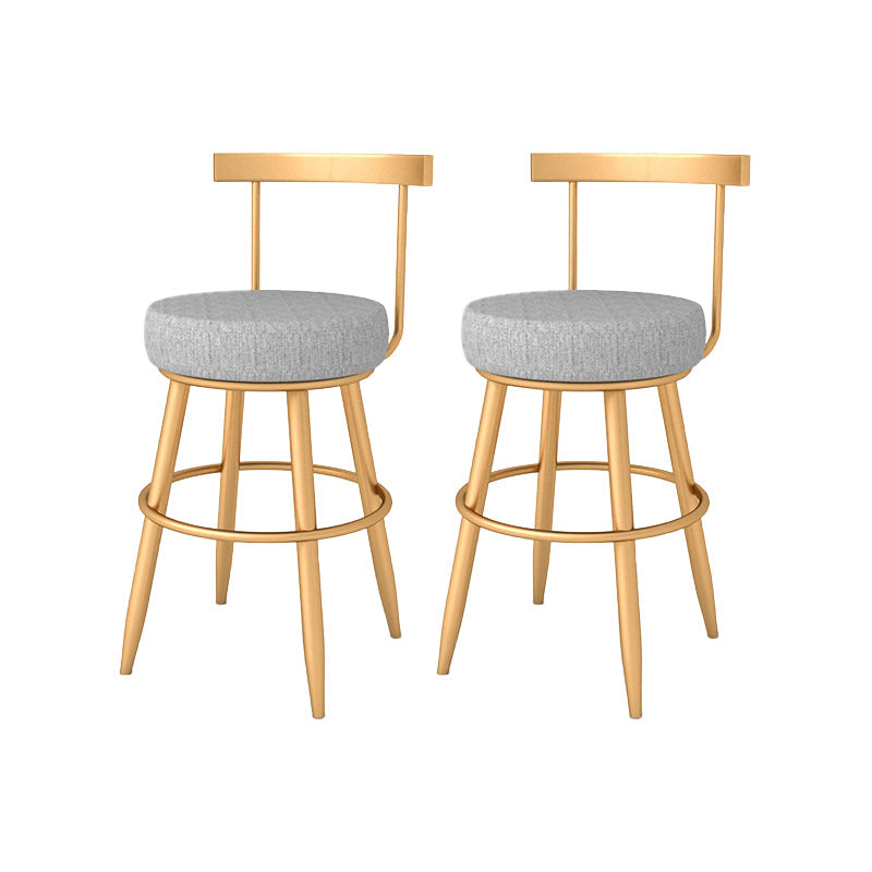 Glam Style Bar-stool with Footrest Metal Legs Low Back for Kitchen Bar 2 Piece Set Short Stool(18"H) Clearhalo 'Bar Furniture' 'Bar Stools' 'bar_stools' 'furn' 'furn_bar_stools' 'furniture_bar_stools' 'Kitchen & Dining Furniture' 'kitchen&dining_furn' 'kitchen' 'kitchen_furn' Furniture' 4664581