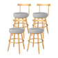 Glam Style Bar-stool with Footrest Metal Legs Low Back for Kitchen Bar 4 Piece Set Short Stool(18"H) Clearhalo 'Bar Furniture' 'Bar Stools' 'bar_stools' 'furn' 'furn_bar_stools' 'furniture_bar_stools' 'Kitchen & Dining Furniture' 'kitchen&dining_furn' 'kitchen' 'kitchen_furn' Furniture' 4664584