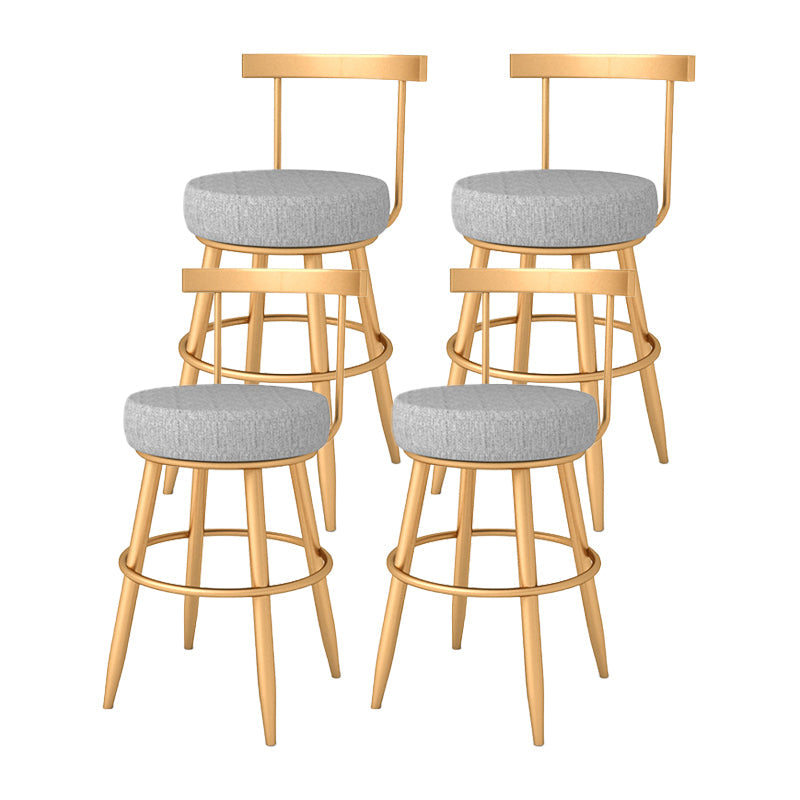 Glam Style Bar-stool with Footrest Metal Legs Low Back for Kitchen Bar 4 Piece Set Short Stool(18"H) Clearhalo 'Bar Furniture' 'Bar Stools' 'bar_stools' 'furn' 'furn_bar_stools' 'furniture_bar_stools' 'Kitchen & Dining Furniture' 'kitchen&dining_furn' 'kitchen' 'kitchen_furn' Furniture' 4664584