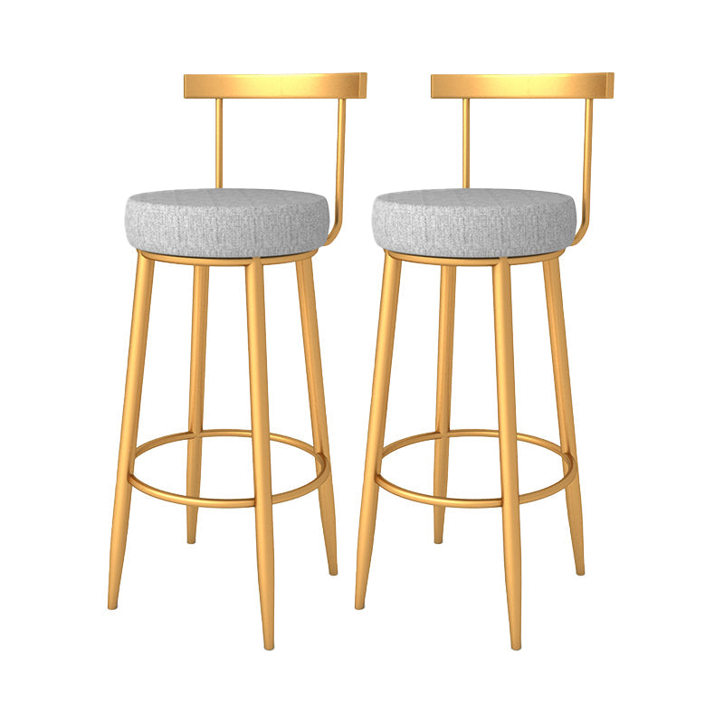 Glam Style Bar-stool with Footrest Metal Legs Low Back for Kitchen Bar 2 Piece Set Bar Stool(30"H) Clearhalo 'Bar Furniture' 'Bar Stools' 'bar_stools' 'furn' 'furn_bar_stools' 'furniture_bar_stools' 'Kitchen & Dining Furniture' 'kitchen&dining_furn' 'kitchen' 'kitchen_furn' Furniture' 4664587
