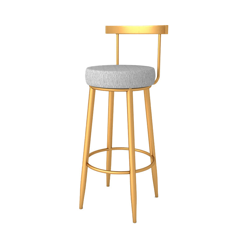 Glam Style Bar-stool with Footrest Metal Legs Low Back for Kitchen Bar Clearhalo 'Bar Furniture' 'Bar Stools' 'bar_stools' 'furn' 'furn_bar_stools' 'furniture_bar_stools' 'Kitchen & Dining Furniture' 'kitchen&dining_furn' 'kitchen' 'kitchen_furn' Furniture' 4664588
