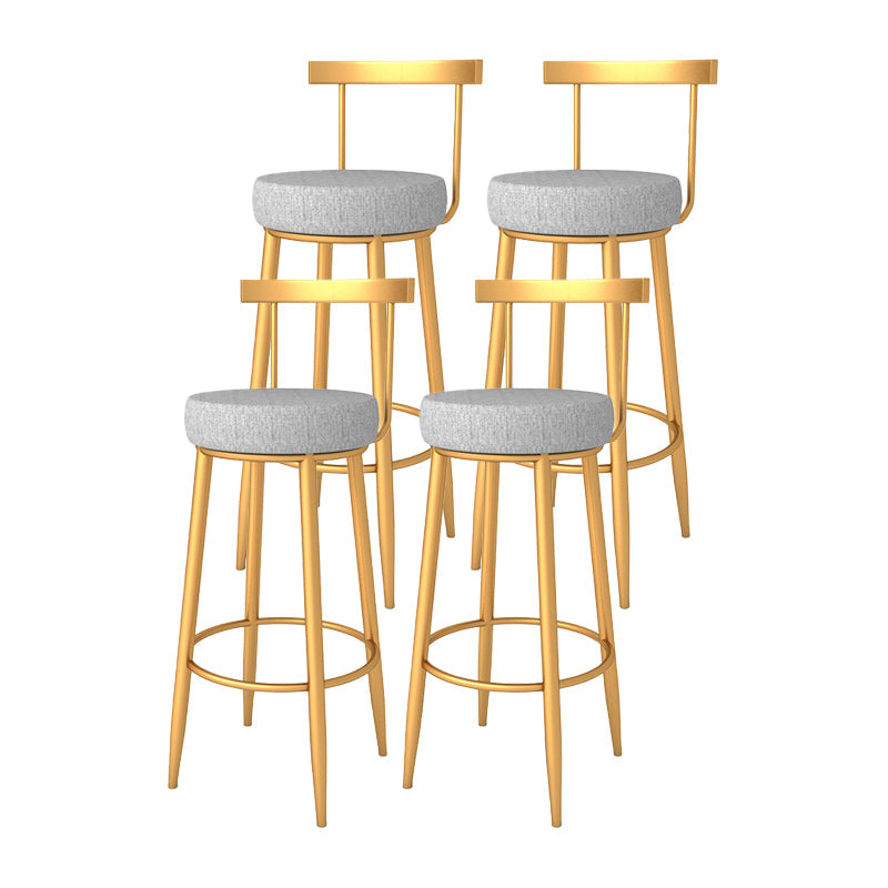 Glam Style Bar-stool with Footrest Metal Legs Low Back for Kitchen Bar 4 Piece Set Bar Stool(30"H) Clearhalo 'Bar Furniture' 'Bar Stools' 'bar_stools' 'furn' 'furn_bar_stools' 'furniture_bar_stools' 'Kitchen & Dining Furniture' 'kitchen&dining_furn' 'kitchen' 'kitchen_furn' Furniture' 4664589