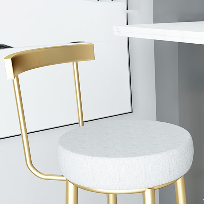 Glam Style Bar-stool with Footrest Metal Legs Low Back for Kitchen Bar Clearhalo 'Bar Furniture' 'Bar Stools' 'bar_stools' 'furn' 'furn_bar_stools' 'furniture_bar_stools' 'Kitchen & Dining Furniture' 'kitchen&dining_furn' 'kitchen' 'kitchen_furn' Furniture' 4664594