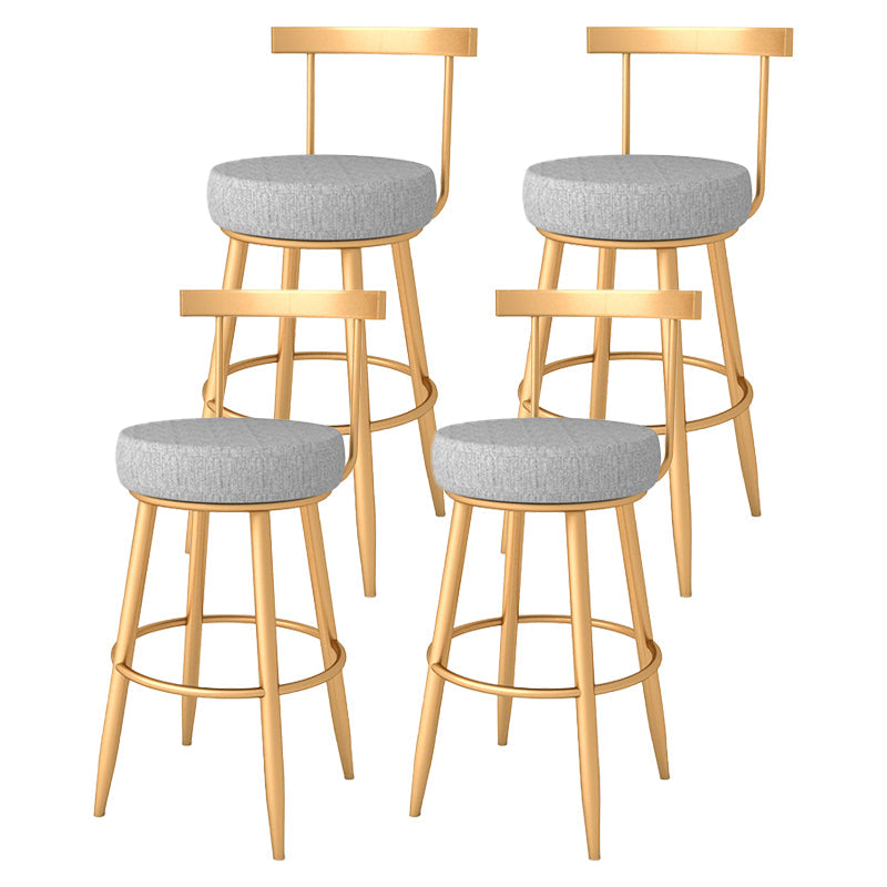 Glam Style Bar-stool with Footrest Metal Legs Low Back for Kitchen Bar 4 Piece Set Counter Stool(26"H) Clearhalo 'Bar Furniture' 'Bar Stools' 'bar_stools' 'furn' 'furn_bar_stools' 'furniture_bar_stools' 'Kitchen & Dining Furniture' 'kitchen&dining_furn' 'kitchen' 'kitchen_furn' Furniture' 4664595