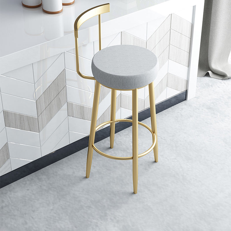 Glam Style Bar-stool with Footrest Metal Legs Low Back for Kitchen Bar Clearhalo 'Bar Furniture' 'Bar Stools' 'bar_stools' 'furn' 'furn_bar_stools' 'furniture_bar_stools' 'Kitchen & Dining Furniture' 'kitchen&dining_furn' 'kitchen' 'kitchen_furn' Furniture' 4664598
