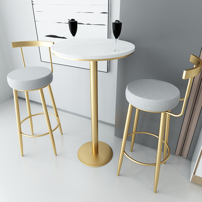 Glam Style Bar-stool with Footrest Metal Legs Low Back for Kitchen Bar Clearhalo 'Bar Furniture' 'Bar Stools' 'bar_stools' 'furn' 'furn_bar_stools' 'furniture_bar_stools' 'Kitchen & Dining Furniture' 'kitchen&dining_furn' 'kitchen' 'kitchen_furn' Furniture' 4664599