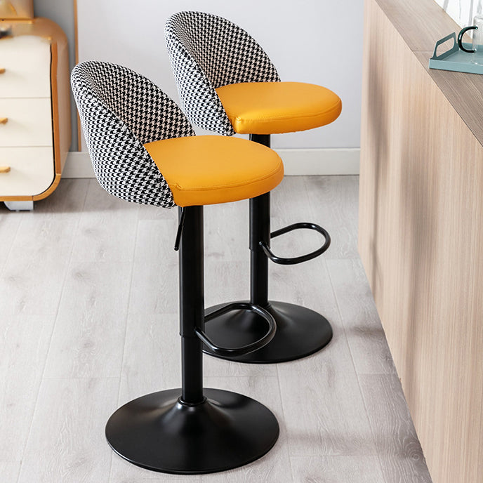 Modern Style Bar-stool with Adjustable Height Footrest Metal Leg for Counter Bar Clearhalo 'Bar Furniture' 'Bar Stools' 'bar_stools' 'furn' 'furn_bar_stools' 'furniture_bar_stools' 'Kitchen & Dining Furniture' 'kitchen&dining_furn' 'kitchen' 'kitchen_furn' Furniture' 4664603