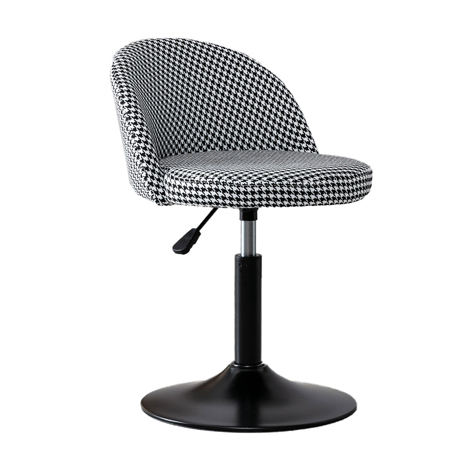 Modern Style Bar-stool with Adjustable Height Footrest Metal Leg for Counter Bar Black White 1 Piece Short Stool(22"H) Clearhalo 'Bar Furniture' 'Bar Stools' 'bar_stools' 'furn' 'furn_bar_stools' 'furniture_bar_stools' 'Kitchen & Dining Furniture' 'kitchen&dining_furn' 'kitchen' 'kitchen_furn' Furniture' 4664604