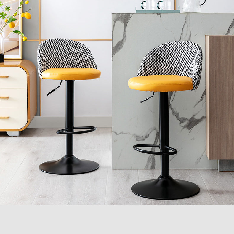 Modern Style Bar-stool with Adjustable Height Footrest Metal Leg for Counter Bar Clearhalo 'Bar Furniture' 'Bar Stools' 'bar_stools' 'furn' 'furn_bar_stools' 'furniture_bar_stools' 'Kitchen & Dining Furniture' 'kitchen&dining_furn' 'kitchen' 'kitchen_furn' Furniture' 4664605