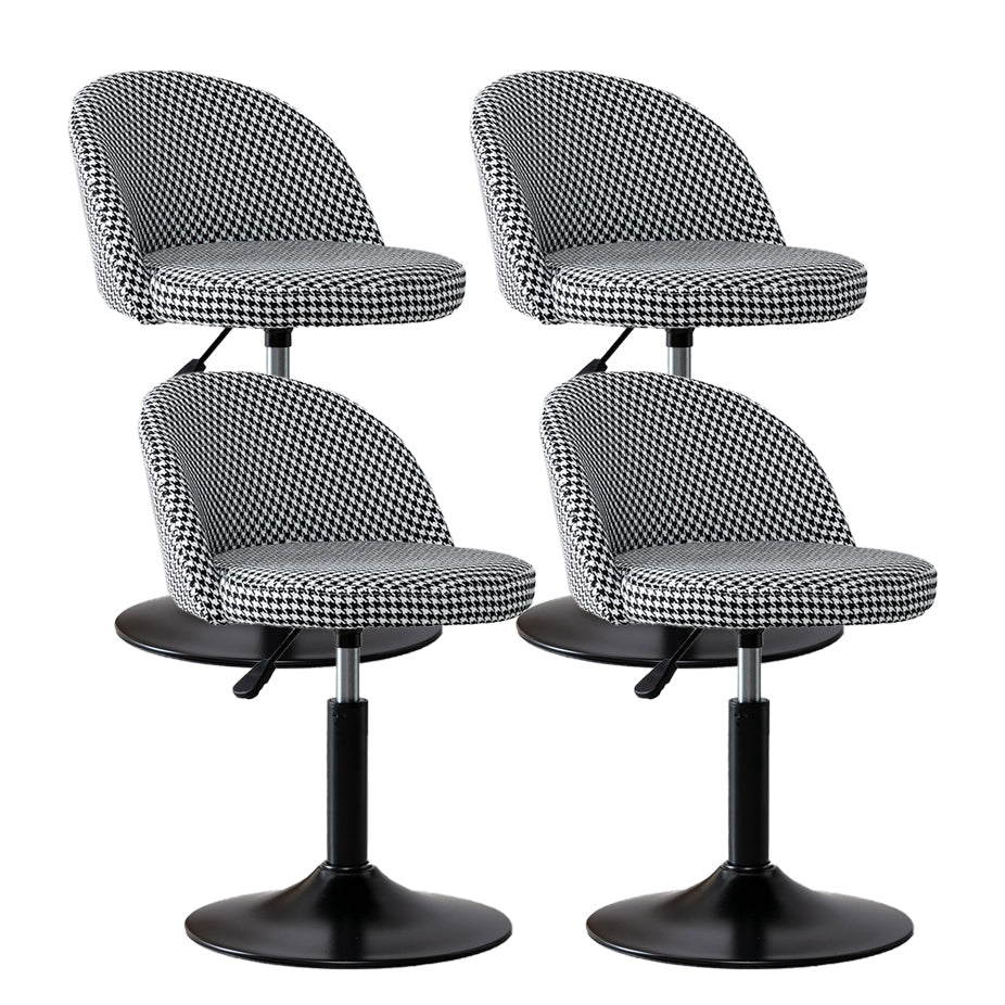 Modern Style Bar-stool with Adjustable Height Footrest Metal Leg for Counter Bar Black White 4 Piece Set Short Stool(22"H) Clearhalo 'Bar Furniture' 'Bar Stools' 'bar_stools' 'furn' 'furn_bar_stools' 'furniture_bar_stools' 'Kitchen & Dining Furniture' 'kitchen&dining_furn' 'kitchen' 'kitchen_furn' Furniture' 4664608