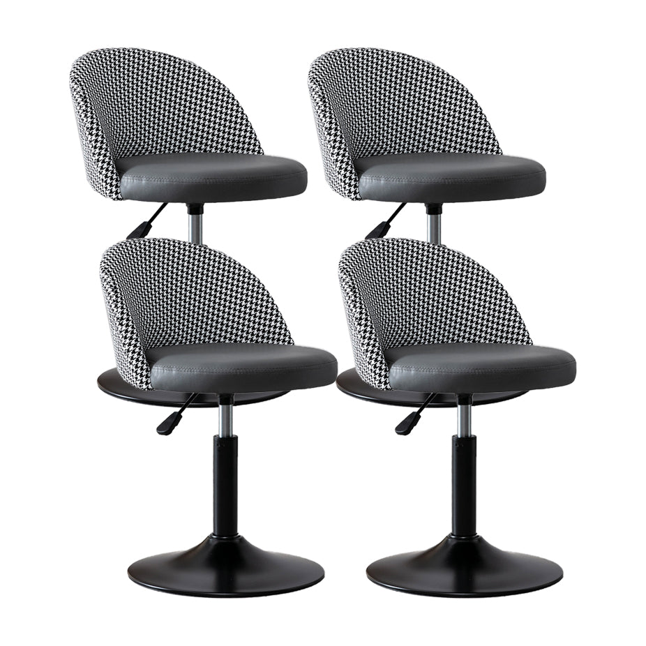 Modern Style Bar-stool with Adjustable Height Footrest Metal Leg for Counter Bar Grey 4 Piece Set Short Stool(22"H) Clearhalo 'Bar Furniture' 'Bar Stools' 'bar_stools' 'furn' 'furn_bar_stools' 'furniture_bar_stools' 'Kitchen & Dining Furniture' 'kitchen&dining_furn' 'kitchen' 'kitchen_furn' Furniture' 4664614