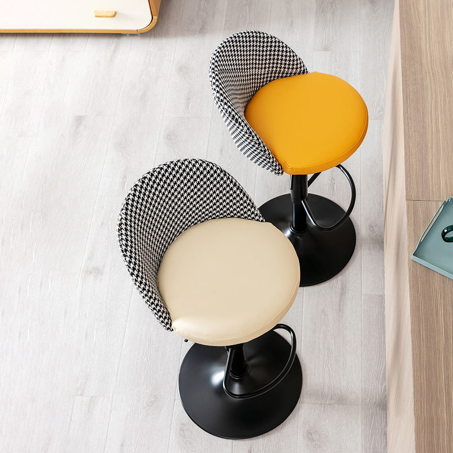 Modern Style Bar-stool with Adjustable Height Footrest Metal Leg for Counter Bar Clearhalo 'Bar Furniture' 'Bar Stools' 'bar_stools' 'furn' 'furn_bar_stools' 'furniture_bar_stools' 'Kitchen & Dining Furniture' 'kitchen&dining_furn' 'kitchen' 'kitchen_furn' Furniture' 4664617