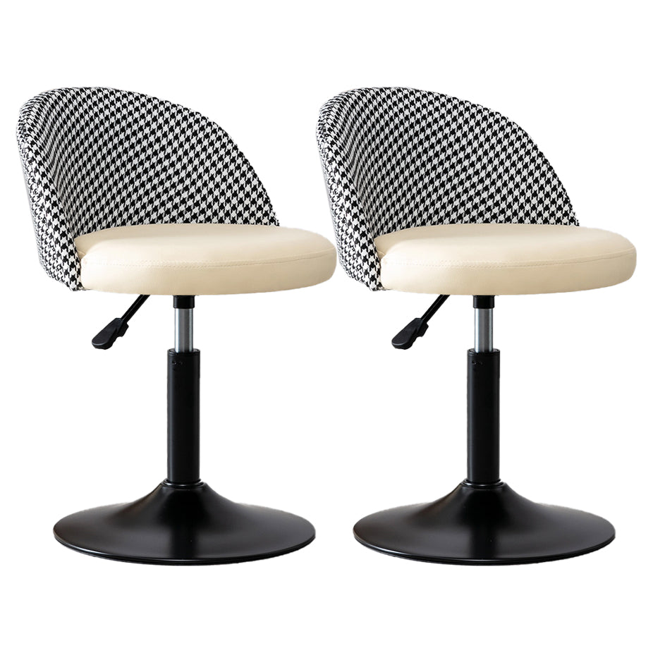 Modern Style Bar-stool with Adjustable Height Footrest Metal Leg for Counter Bar White 2 Piece Set Short Stool(22"H) Clearhalo 'Bar Furniture' 'Bar Stools' 'bar_stools' 'furn' 'furn_bar_stools' 'furniture_bar_stools' 'Kitchen & Dining Furniture' 'kitchen&dining_furn' 'kitchen' 'kitchen_furn' Furniture' 4664618