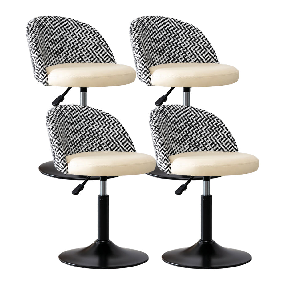 Modern Style Bar-stool with Adjustable Height Footrest Metal Leg for Counter Bar White 4 Piece Set Short Stool(22"H) Clearhalo 'Bar Furniture' 'Bar Stools' 'bar_stools' 'furn' 'furn_bar_stools' 'furniture_bar_stools' 'Kitchen & Dining Furniture' 'kitchen&dining_furn' 'kitchen' 'kitchen_furn' Furniture' 4664620