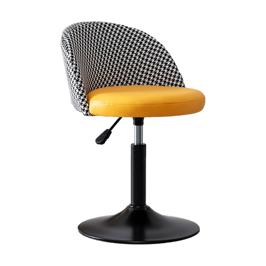 Modern Style Bar-stool with Adjustable Height Footrest Metal Leg for Counter Bar Orange 1 Piece Short Stool(22"H) Clearhalo 'Bar Furniture' 'Bar Stools' 'bar_stools' 'furn' 'furn_bar_stools' 'furniture_bar_stools' 'Kitchen & Dining Furniture' 'kitchen&dining_furn' 'kitchen' 'kitchen_furn' Furniture' 4664621