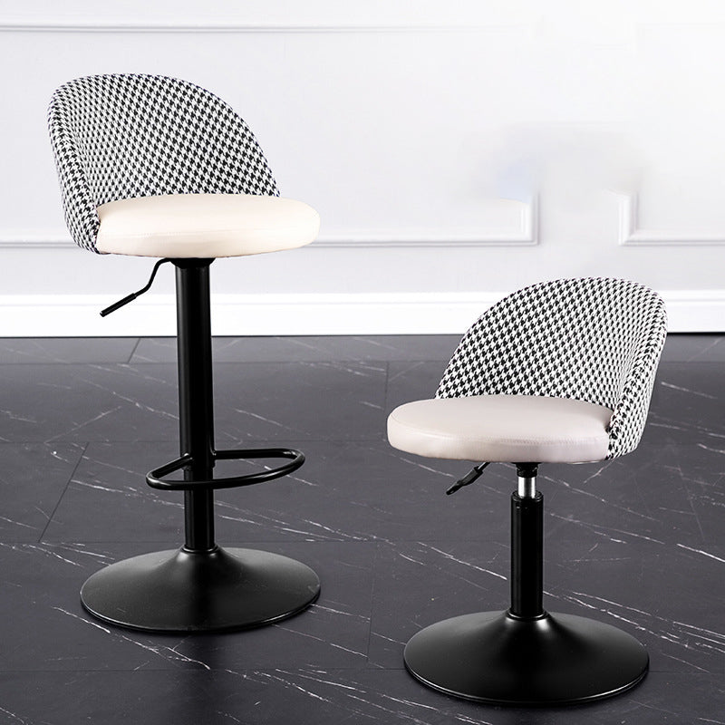 Modern Style Bar-stool with Adjustable Height Footrest Metal Leg for Counter Bar Clearhalo 'Bar Furniture' 'Bar Stools' 'bar_stools' 'furn' 'furn_bar_stools' 'furniture_bar_stools' 'Kitchen & Dining Furniture' 'kitchen&dining_furn' 'kitchen' 'kitchen_furn' Furniture' 4664622