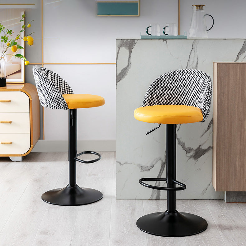 Modern Style Bar-stool with Adjustable Height Footrest Metal Leg for Counter Bar Clearhalo 'Bar Furniture' 'Bar Stools' 'bar_stools' 'furn' 'furn_bar_stools' 'furniture_bar_stools' 'Kitchen & Dining Furniture' 'kitchen&dining_furn' 'kitchen' 'kitchen_furn' Furniture' 4664623