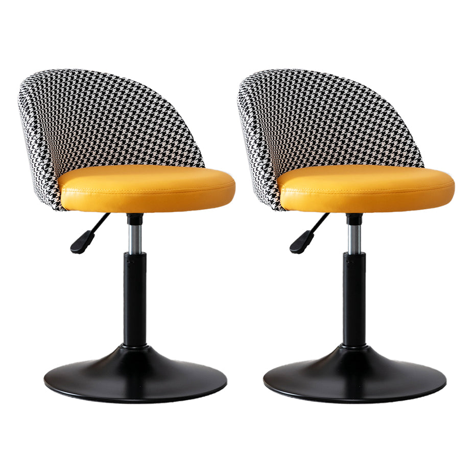 Modern Style Bar-stool with Adjustable Height Footrest Metal Leg for Counter Bar Orange 2 Piece Set Short Stool(22"H) Clearhalo 'Bar Furniture' 'Bar Stools' 'bar_stools' 'furn' 'furn_bar_stools' 'furniture_bar_stools' 'Kitchen & Dining Furniture' 'kitchen&dining_furn' 'kitchen' 'kitchen_furn' Furniture' 4664624