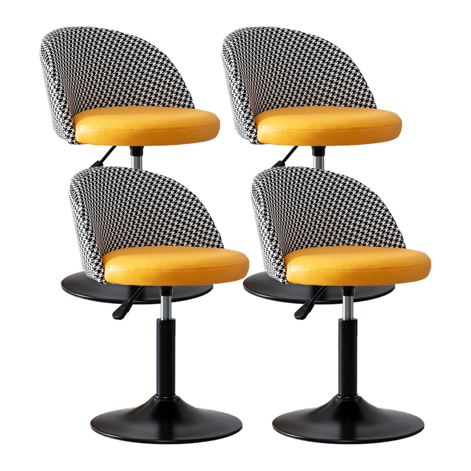 Modern Style Bar-stool with Adjustable Height Footrest Metal Leg for Counter Bar Orange 4 Piece Set Short Stool(22"H) Clearhalo 'Bar Furniture' 'Bar Stools' 'bar_stools' 'furn' 'furn_bar_stools' 'furniture_bar_stools' 'Kitchen & Dining Furniture' 'kitchen&dining_furn' 'kitchen' 'kitchen_furn' Furniture' 4664625