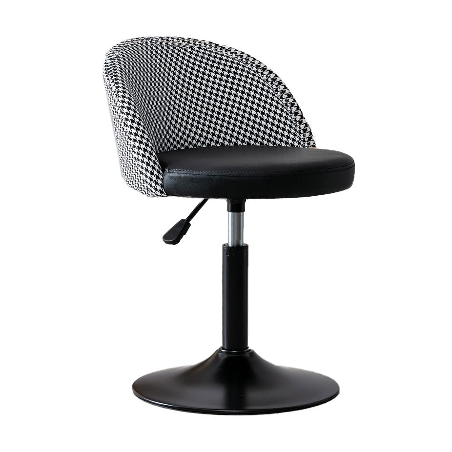 Modern Style Bar-stool with Adjustable Height Footrest Metal Leg for Counter Bar Black 1 Piece Short Stool(22"H) Clearhalo 'Bar Furniture' 'Bar Stools' 'bar_stools' 'furn' 'furn_bar_stools' 'furniture_bar_stools' 'Kitchen & Dining Furniture' 'kitchen&dining_furn' 'kitchen' 'kitchen_furn' Furniture' 4664626