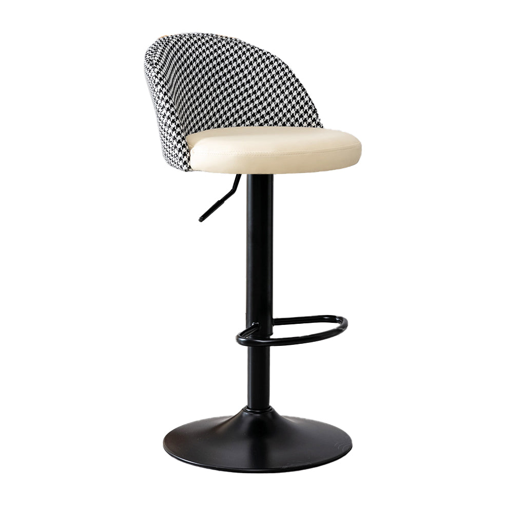 Modern Style Bar-stool with Adjustable Height Footrest Metal Leg for Counter Bar White 1 Piece Bar Stool(31"H) Clearhalo 'Bar Furniture' 'Bar Stools' 'bar_stools' 'furn' 'furn_bar_stools' 'furniture_bar_stools' 'Kitchen & Dining Furniture' 'kitchen&dining_furn' 'kitchen' 'kitchen_furn' Furniture' 4664632