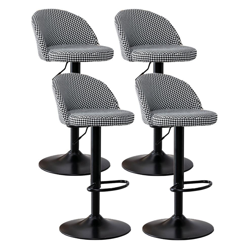 Modern Style Bar-stool with Adjustable Height Footrest Metal Leg for Counter Bar Black White 4 Piece Set Bar Stool(31"H) Clearhalo 'Bar Furniture' 'Bar Stools' 'bar_stools' 'furn' 'furn_bar_stools' 'furniture_bar_stools' 'Kitchen & Dining Furniture' 'kitchen&dining_furn' 'kitchen' 'kitchen_furn' Furniture' 4664637