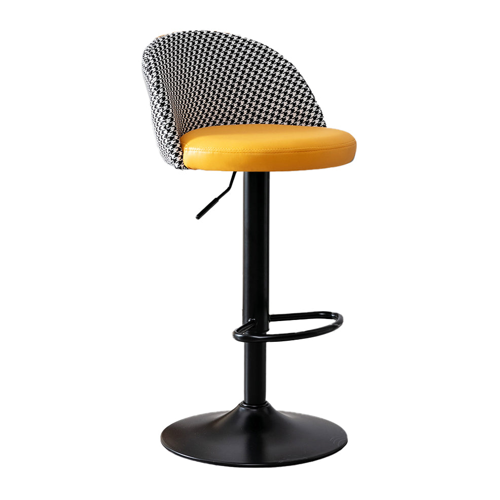 Modern Style Bar-stool with Adjustable Height Footrest Metal Leg for Counter Bar Orange 1 Piece Bar Stool(31"H) Clearhalo 'Bar Furniture' 'Bar Stools' 'bar_stools' 'furn' 'furn_bar_stools' 'furniture_bar_stools' 'Kitchen & Dining Furniture' 'kitchen&dining_furn' 'kitchen' 'kitchen_furn' Furniture' 4664638