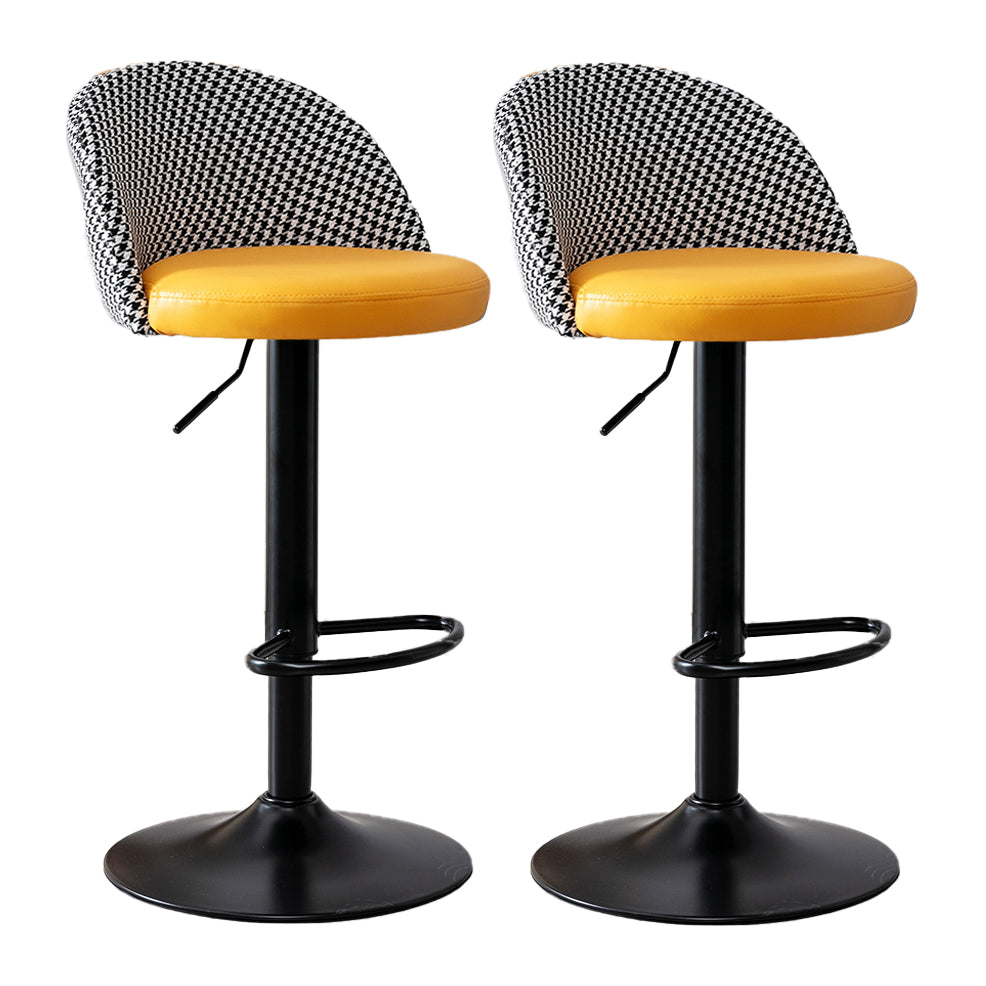 Modern Style Bar-stool with Adjustable Height Footrest Metal Leg for Counter Bar Orange 2 Piece Set Bar Stool(31"H) Clearhalo 'Bar Furniture' 'Bar Stools' 'bar_stools' 'furn' 'furn_bar_stools' 'furniture_bar_stools' 'Kitchen & Dining Furniture' 'kitchen&dining_furn' 'kitchen' 'kitchen_furn' Furniture' 4664639