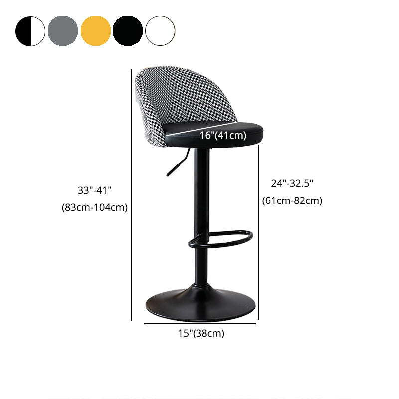 Modern Style Bar-stool with Adjustable Height Footrest Metal Leg for Counter Bar Clearhalo 'Bar Furniture' 'Bar Stools' 'bar_stools' 'furn' 'furn_bar_stools' 'furniture_bar_stools' 'Kitchen & Dining Furniture' 'kitchen&dining_furn' 'kitchen' 'kitchen_furn' Furniture' 4664645