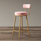 Glam Style Bar-stool with Iron Legs Footrest Low Back Round Seat for Kitchen Bar Clearhalo 'Bar Furniture' 'Bar Stools' 'bar_stools' 'furn' 'furn_bar_stools' 'furniture_bar_stools' 'Kitchen & Dining Furniture' 'kitchen&dining_furn' 'kitchen' 'kitchen_furn' Furniture' 4664648