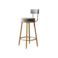 Glam Style Bar-stool with Iron Legs Footrest Low Back Round Seat for Kitchen Bar Clearhalo 'Bar Furniture' 'Bar Stools' 'bar_stools' 'furn' 'furn_bar_stools' 'furniture_bar_stools' 'Kitchen & Dining Furniture' 'kitchen&dining_furn' 'kitchen' 'kitchen_furn' Furniture' 4664654