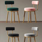 Glam Style Bar-stool with Iron Legs Footrest Low Back Round Seat for Kitchen Bar Clearhalo 'Bar Furniture' 'Bar Stools' 'bar_stools' 'furn' 'furn_bar_stools' 'furniture_bar_stools' 'Kitchen & Dining Furniture' 'kitchen&dining_furn' 'kitchen' 'kitchen_furn' Furniture' 4664658