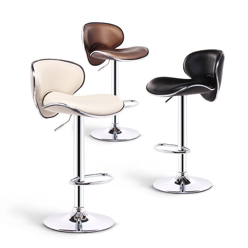 Modern Style Bar-stool with Adjustable Height Low Back Footrest Swivel for Counter Bar Clearhalo 'Bar Furniture' 'Bar Stools' 'bar_stools' 'furn' 'furn_bar_stools' 'furniture_bar_stools' 'Kitchen & Dining Furniture' 'kitchen&dining_furn' 'kitchen' 'kitchen_furn' Furniture' 4664679