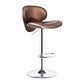 Modern Style Bar-stool with Adjustable Height Low Back Footrest Swivel for Counter Bar Chocolate 1 Piece Clearhalo 'Bar Furniture' 'Bar Stools' 'bar_stools' 'furn' 'furn_bar_stools' 'furniture_bar_stools' 'Kitchen & Dining Furniture' 'kitchen&dining_furn' 'kitchen' 'kitchen_furn' Furniture' 4664693