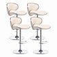 Modern Style Bar-stool with Adjustable Height Low Back Footrest Swivel for Counter Bar Light Beige 4 Piece Set Clearhalo 'Bar Furniture' 'Bar Stools' 'bar_stools' 'furn' 'furn_bar_stools' 'furniture_bar_stools' 'Kitchen & Dining Furniture' 'kitchen&dining_furn' 'kitchen' 'kitchen_furn' Furniture' 4664698