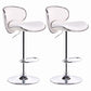 Modern Style Bar-stool with Adjustable Height Low Back Footrest Swivel for Counter Bar White 2 Piece Set Clearhalo 'Bar Furniture' 'Bar Stools' 'bar_stools' 'furn' 'furn_bar_stools' 'furniture_bar_stools' 'Kitchen & Dining Furniture' 'kitchen&dining_furn' 'kitchen' 'kitchen_furn' Furniture' 4664700