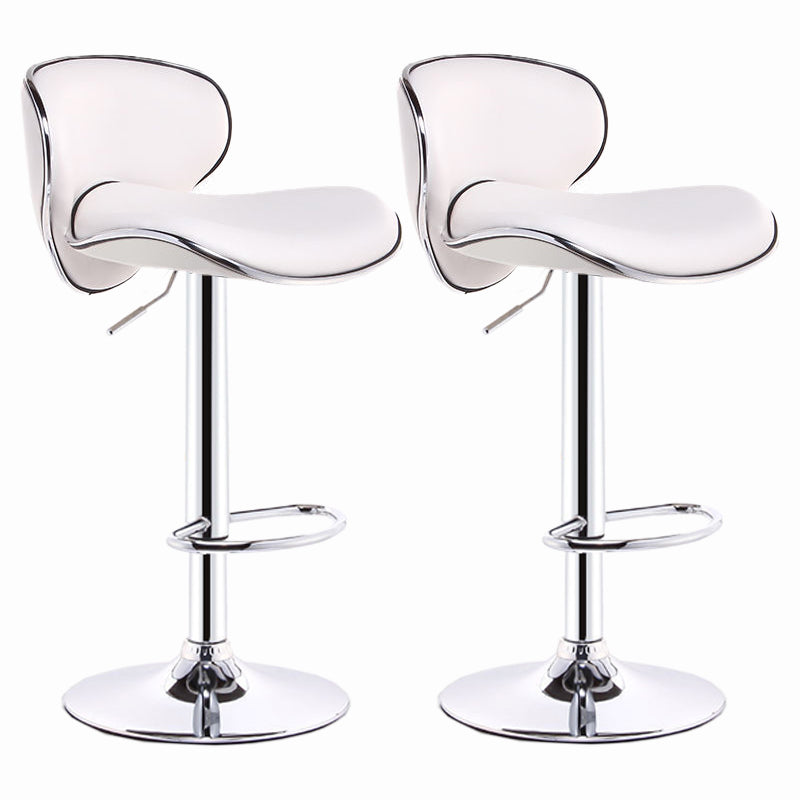 Modern Style Bar-stool with Adjustable Height Low Back Footrest Swivel for Counter Bar White 2 Piece Set Clearhalo 'Bar Furniture' 'Bar Stools' 'bar_stools' 'furn' 'furn_bar_stools' 'furniture_bar_stools' 'Kitchen & Dining Furniture' 'kitchen&dining_furn' 'kitchen' 'kitchen_furn' Furniture' 4664700